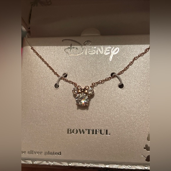 DISNEY FINE SILVER PLATED MINNIE MOUSE NECKLACE (ROSE GOLD COLOR) NWT! - Picture 5 of 6